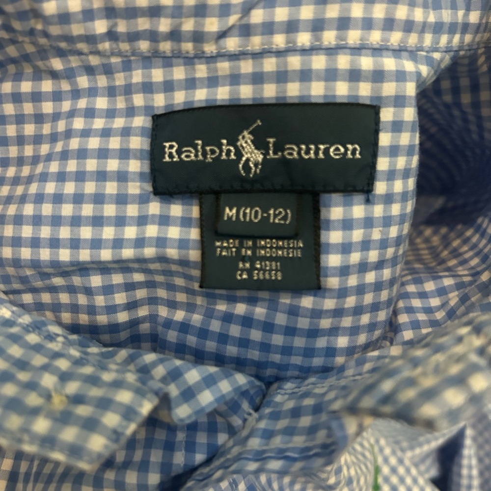 Ralph Lauren Blue Casual Button Down Shirt Classic Collar